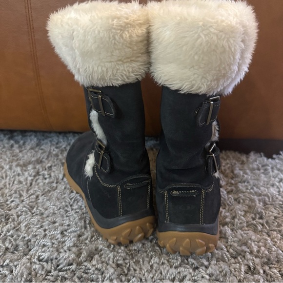 Salomon Women Lhasa Black Suede Fur Winter Snow Boots - Picture 6 of 16